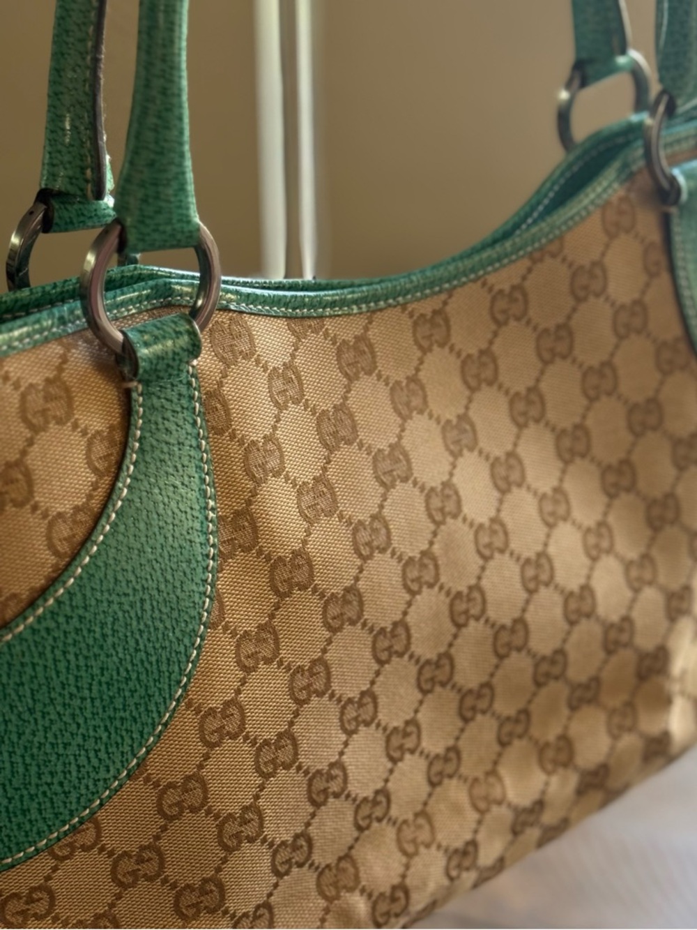 GUCCI TURQUOISE TOTE DESIGNED BY TOM FORD - Picture 4 of 16